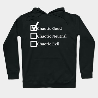 Chaotic Good DND 5e Pathfinder RPG Alignment Role Playing Tabletop RNG Checklist Hoodie